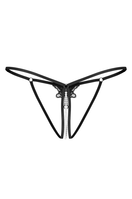 Трусики с открытым доступом Obsessive Arrowel Black | InSecret.ua