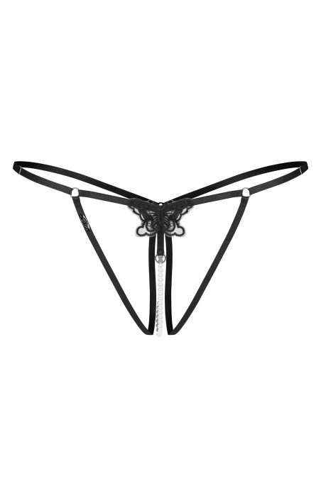 Трусики с открытым доступом Obsessive Arrowel Black | InSecret.ua