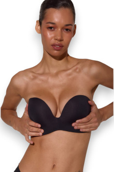 Бюстгальтер гладкий з глибоким декольте без бретелей Luna L1523A Caramela  — купити в InSecret.ua