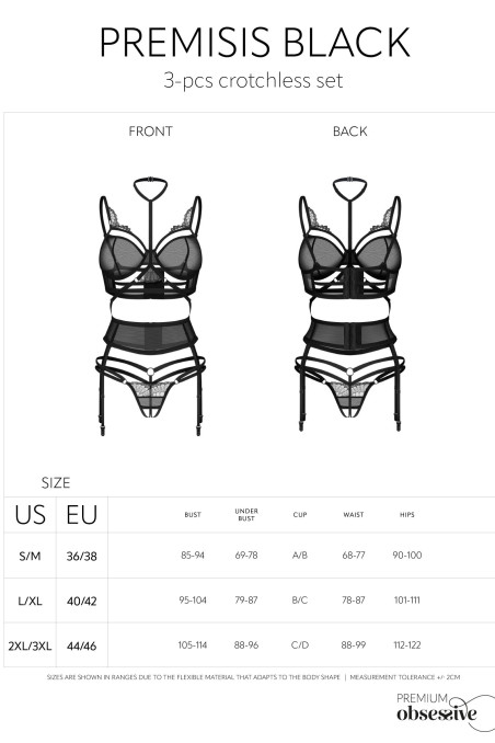 Комплект белья кружевной с поясом Obsessive Chemeris set | InSecret.ua