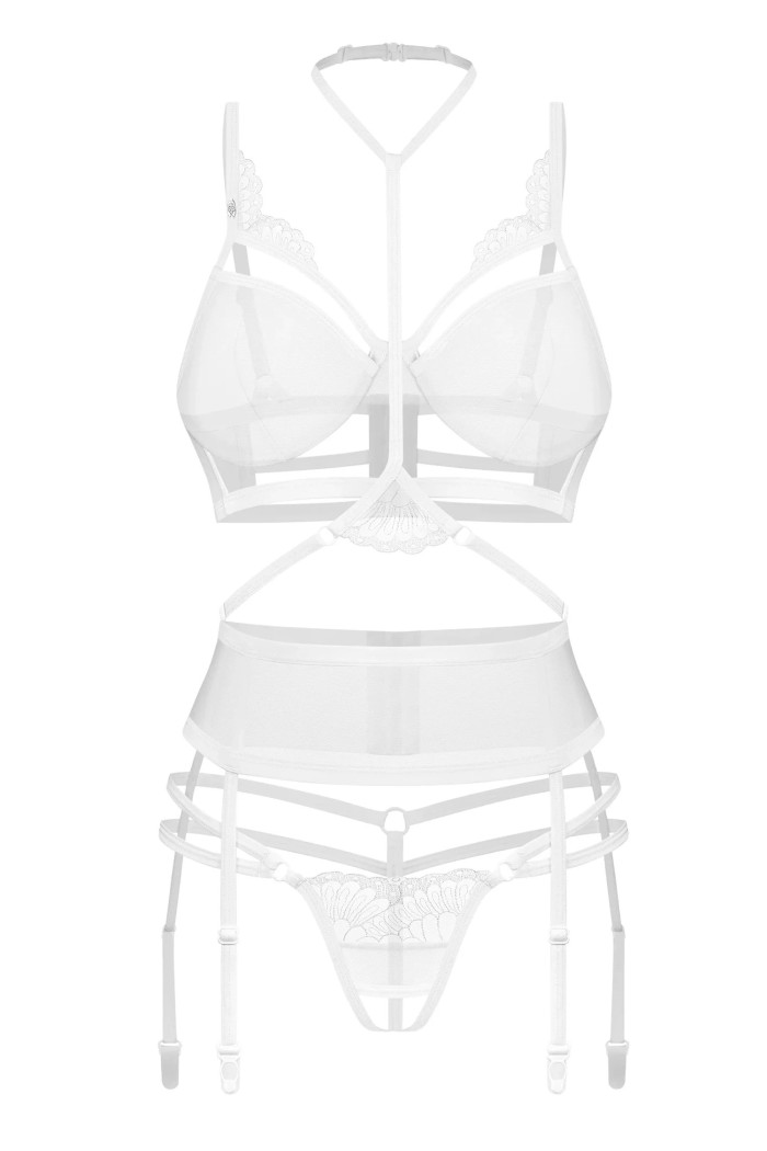 Комплект белья кружевной с поясом Obsessive Chemeris set | InSecret.ua