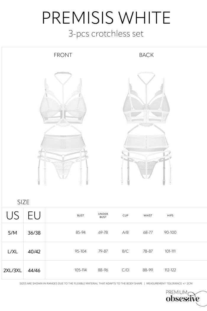 Комплект белья кружевной с поясом Obsessive Chemeris set | InSecret.ua