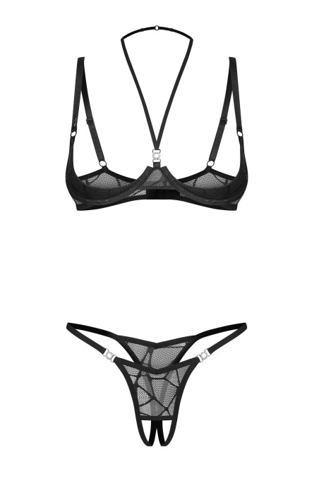 Комплект білизни з відкритими трусиками Obsessive Nesari set otwarty  — купити в InSecret.ua