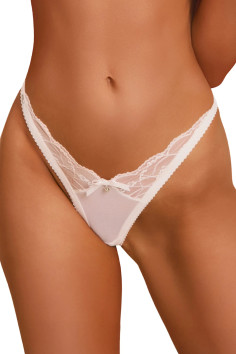 Трусики з відкритим доступом Obsessive Arrowel White  — купити в InSecret.ua