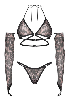 Комплект с рукавчиками леопардовый Obsessive ADDIA SET | InSecret.ua 2