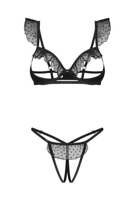Відкритий комплект з рюшами Obsessive CARROLA SET — купити в InSecret.ua