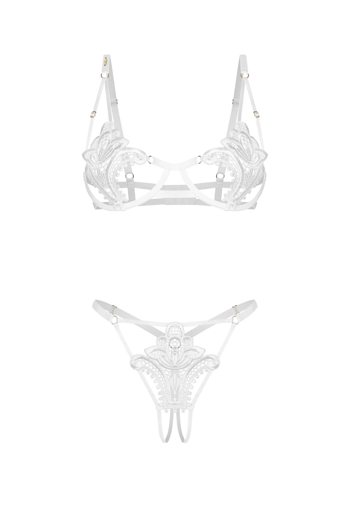 Комплект відкритий з ажурними вставками Obsessive Luise Sublim Set — купити в InSecret.ua