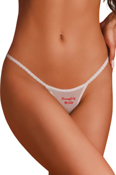 Трусики-міні з еластичними смужками Obsessive Arrowel White — купити в InSecret.ua