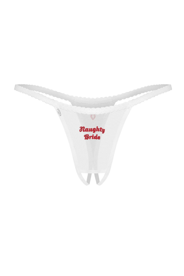 Трусики-міні з еластичними смужками Obsessive Arrowel White — купити в InSecret.ua