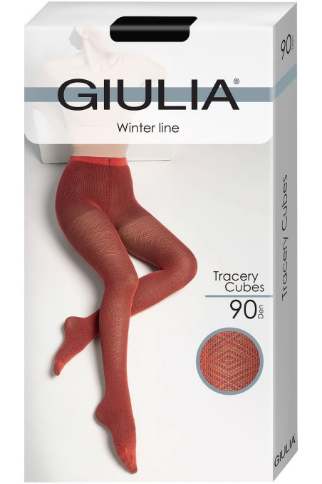 Колготки теплі з візерунком GIULIA Tracery CUBES 90 model 5 — купити в InSecret.ua