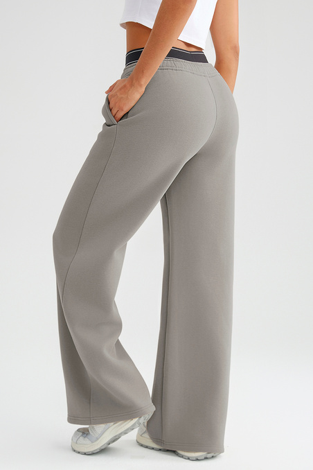 Жіночі утеплені спортивні штани GVS Urban Warm Wide Leg, сірий — купити в InSecret.ua