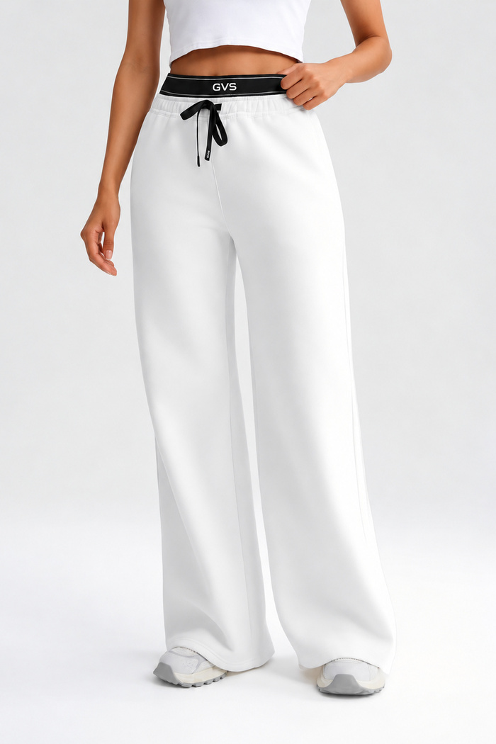 Белые женские утеплённые спортивные штаны GVS Urban Warm Wide Leg | InSecret.ua