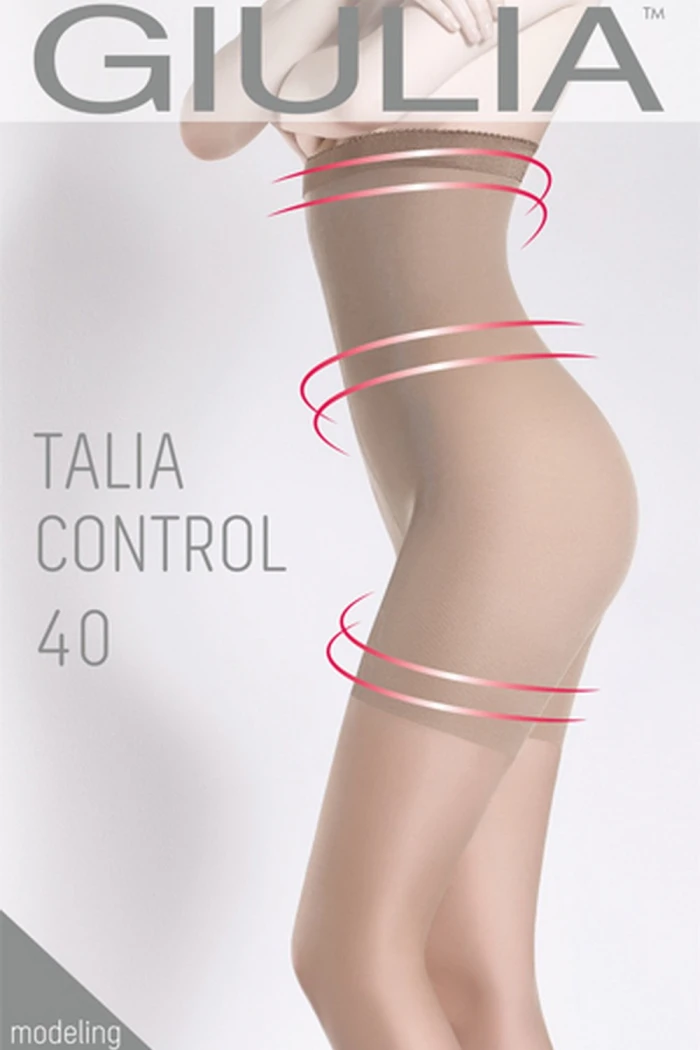 Колготки утягивающие с силиконовым поясом GIULIA Talia Control 40