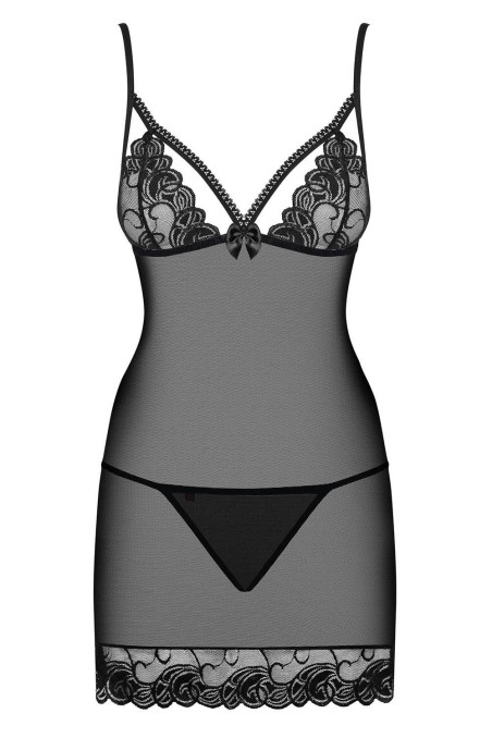 Сорочка прозора з трусиками Obsessive Wonderia chemise