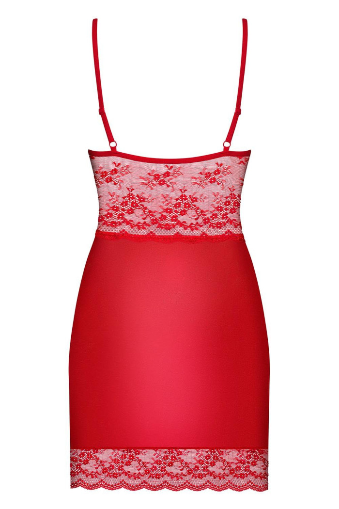 Сорочка атласна з мереживом Obsessive Lovica