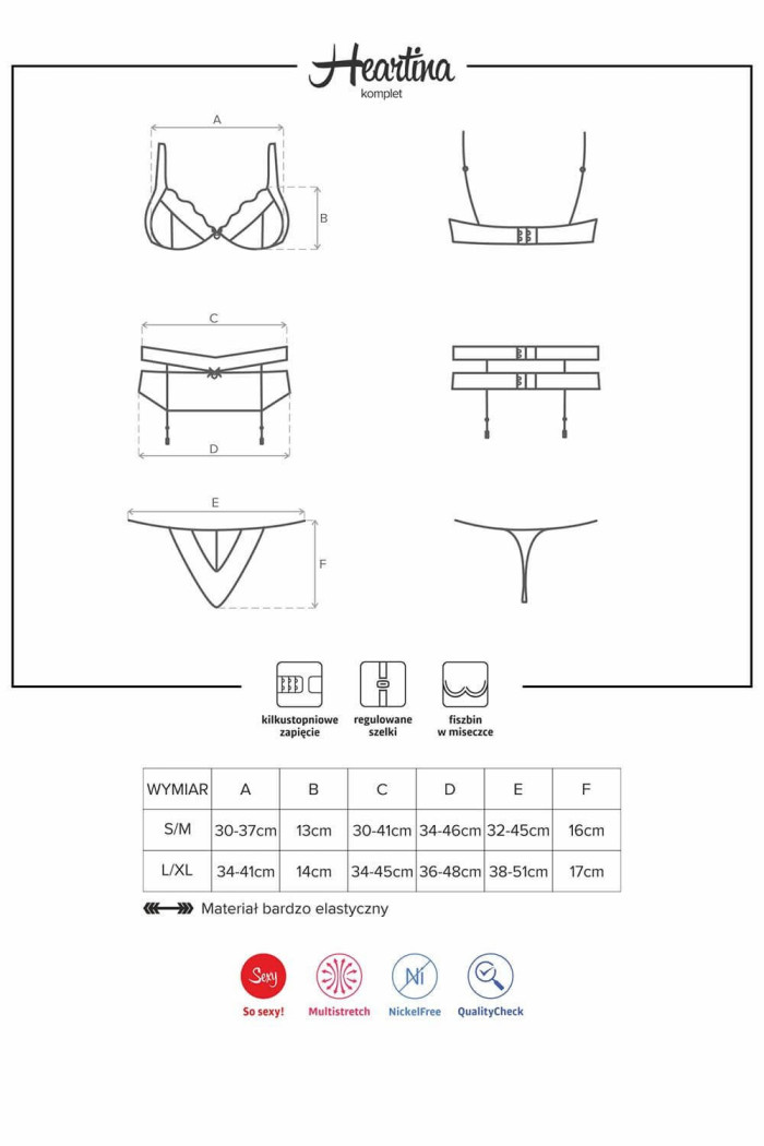 Комплект з поясом Obsessive Heartina set