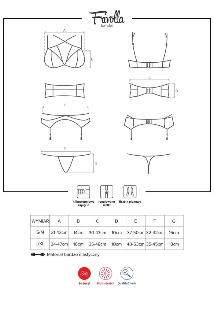 Комплект с поясом Obsessive Frivolla set