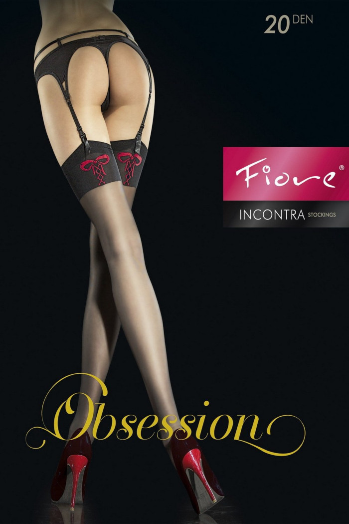 Чулки под пояс с бантиком Fiore INCONTRA 20d