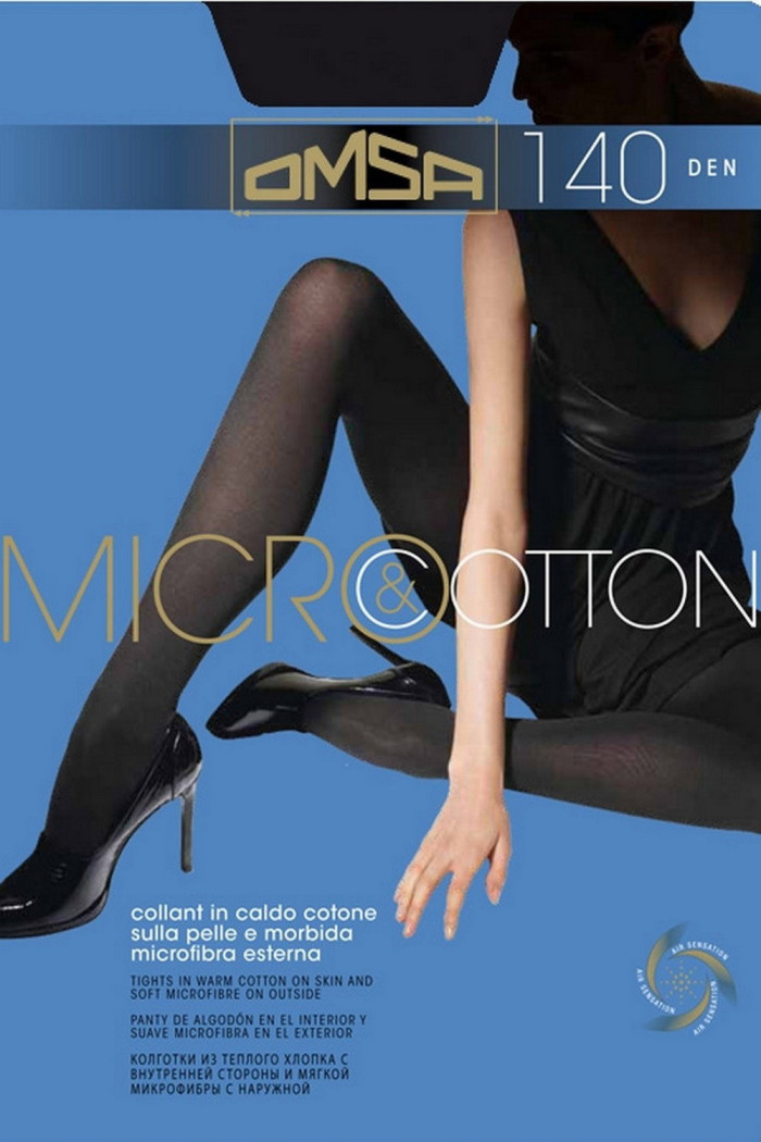 Колготки теплі з бавовною Omsa Micro & Cotton 140d