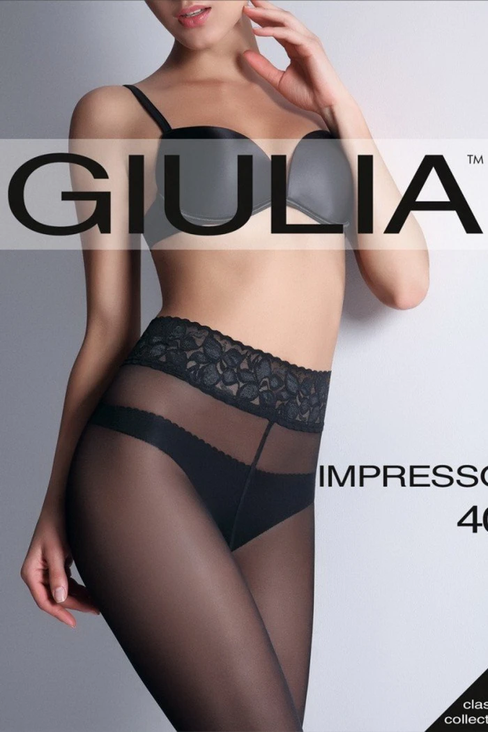 Колготки з мереживним поясом GIULIA Impresso 40d