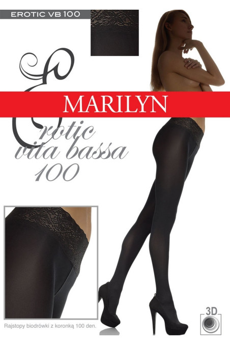 Колготки с кружевным поясом Marilyn Erotic Vita Bassa 100 den