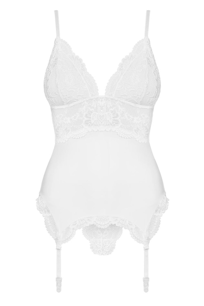 Корсет белый с трусиками Obsessive 810-COR-2 corset