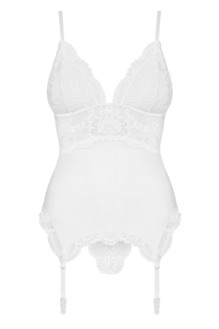 Корсет білий з трусиками Obsessive 810-COR-2 corset