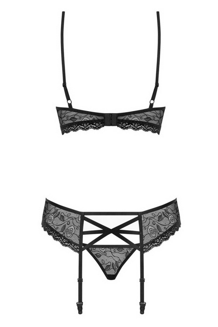 Комплект мереживний з поясом Obsessive 818-SEG-1 set