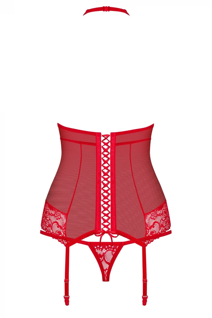 Корсет красный Obsessive 838-COR-3 corset