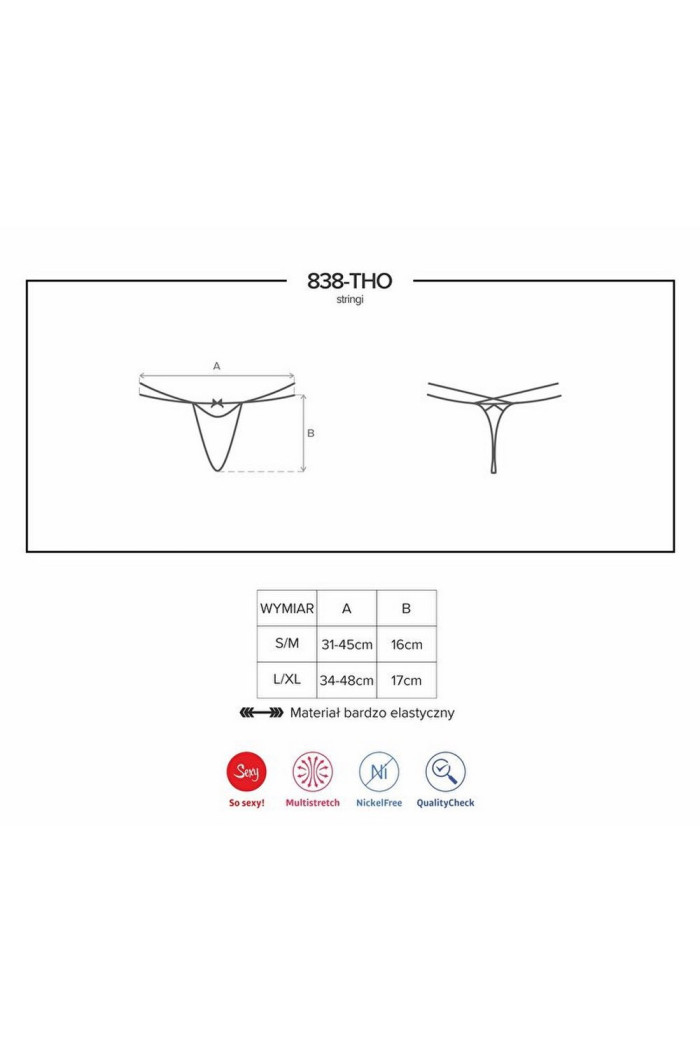 Стринги с тонкими ремешками Obsessive 838-THO-3