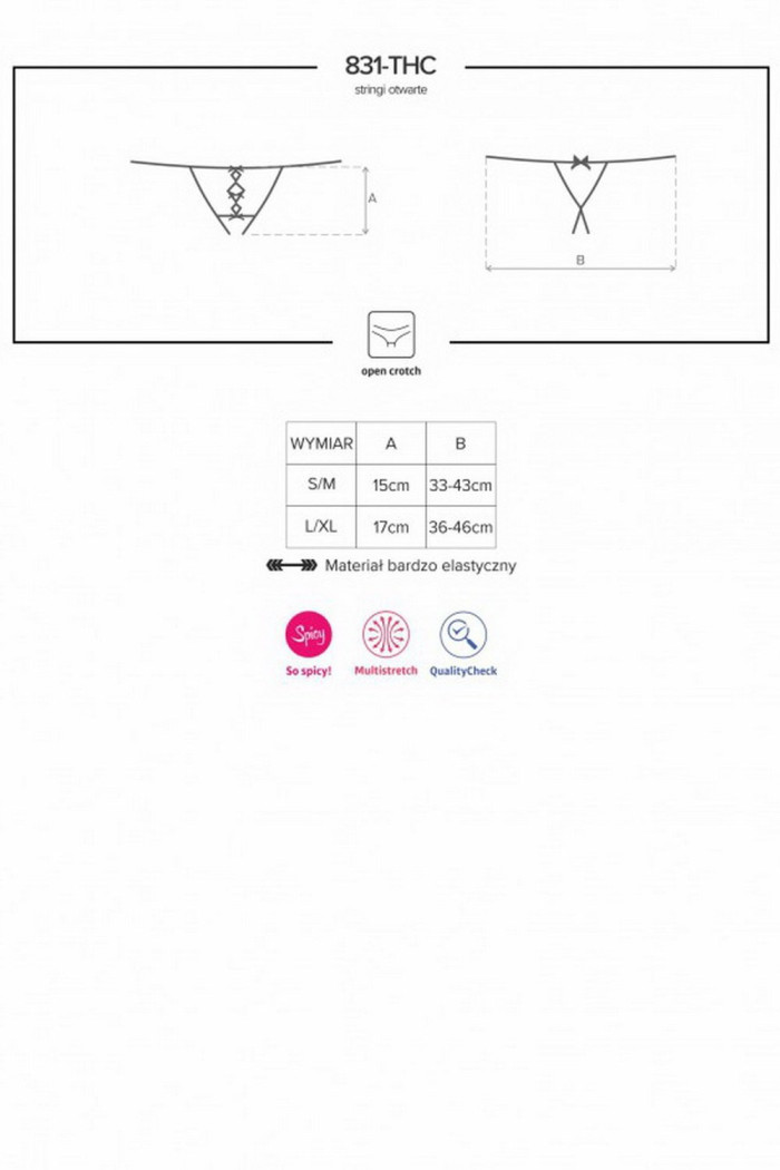 Стринги с вырезом Obsessive 831-THC-1 otwarte
