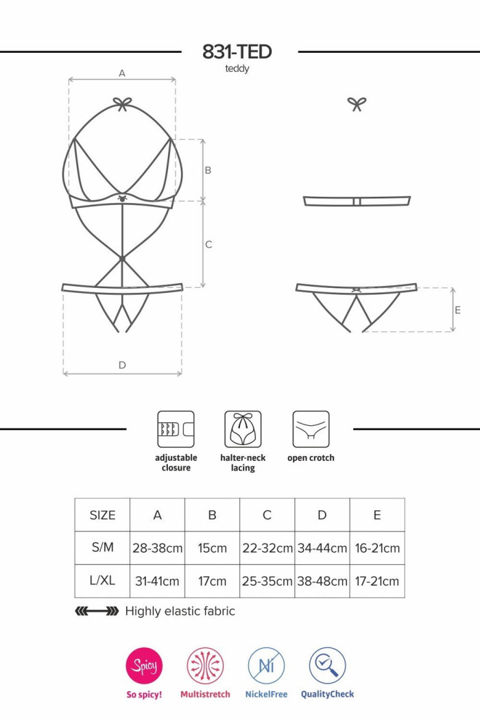 Боді мереживе Obsessive 831-TED-1