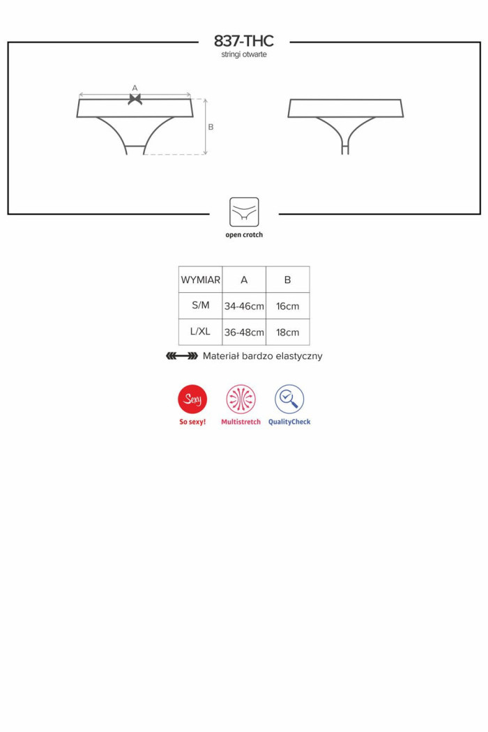 Стринги с вырезом Obsessive 837-THC-1 otwarte