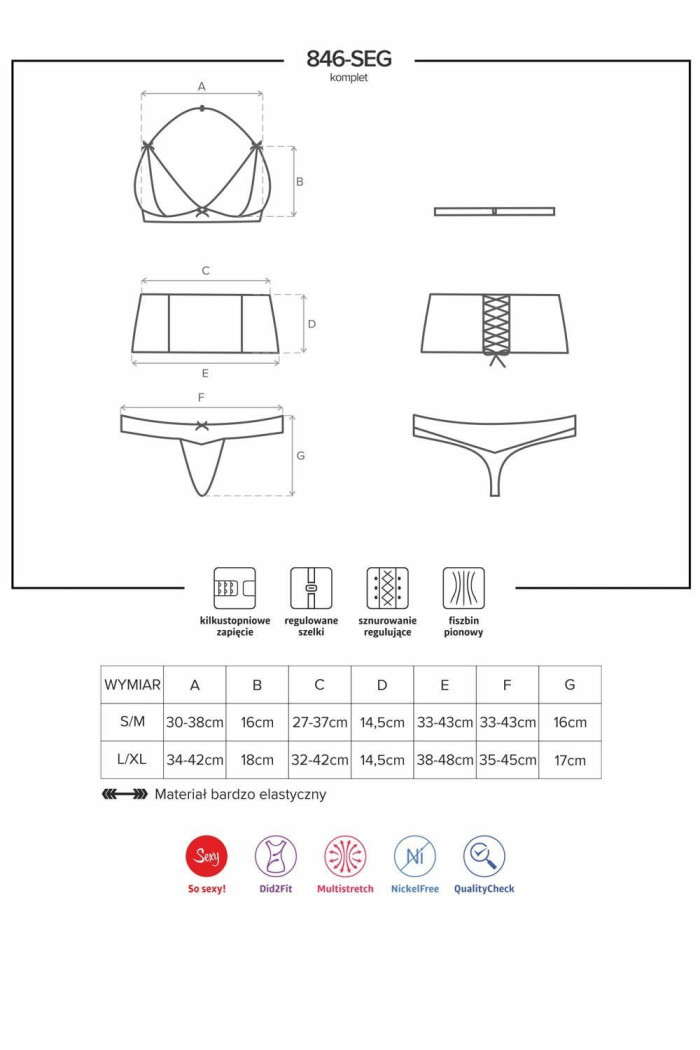 Комплект с поясом Obsessive 846-SEG-1 set
