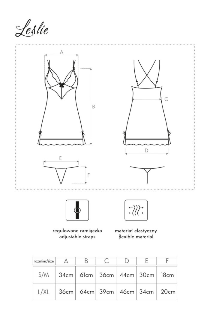 Сорочка з трусиками-стрінг Livia Corsetti Leslie