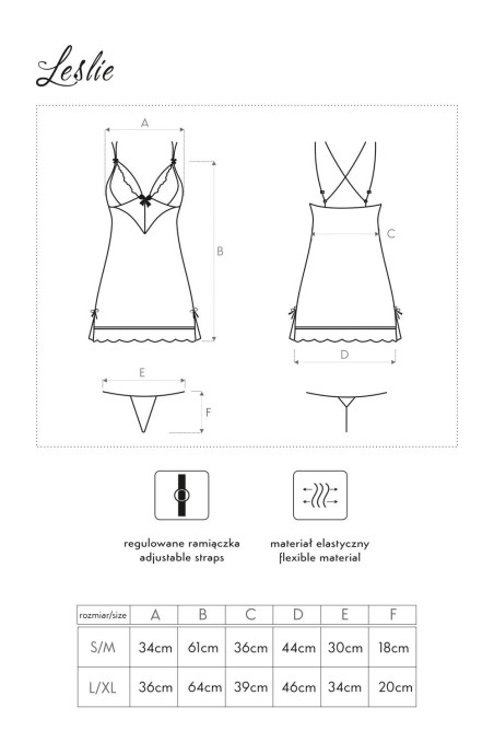 Сорочка з трусиками-стрінг Livia Corsetti Leslie