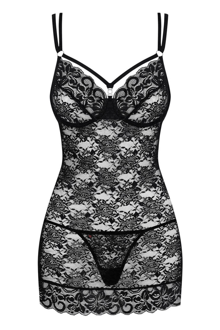 Сорочка со стрингами Obsessive 860-CHE-1