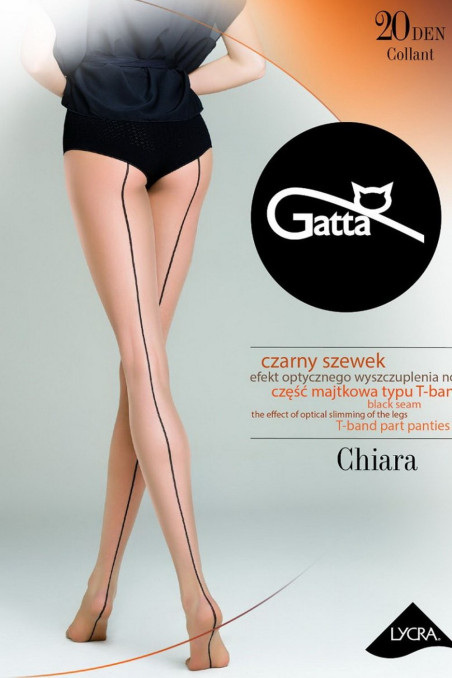 Колготки тілесні з чорним швом Gatta Chiara 05 20d