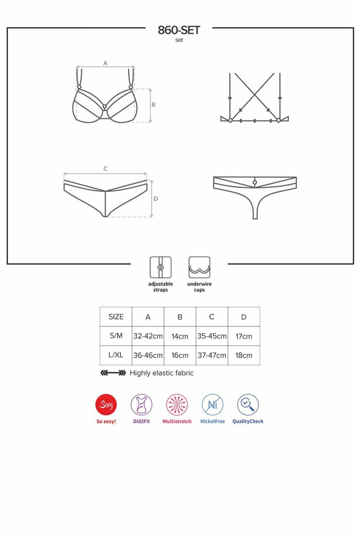 Комплект кружевной Obsessive 860-SET-2 set