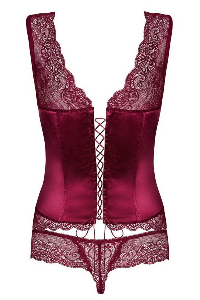 Корсет со шнуровкой и трусиками Obsessive Miamor corset