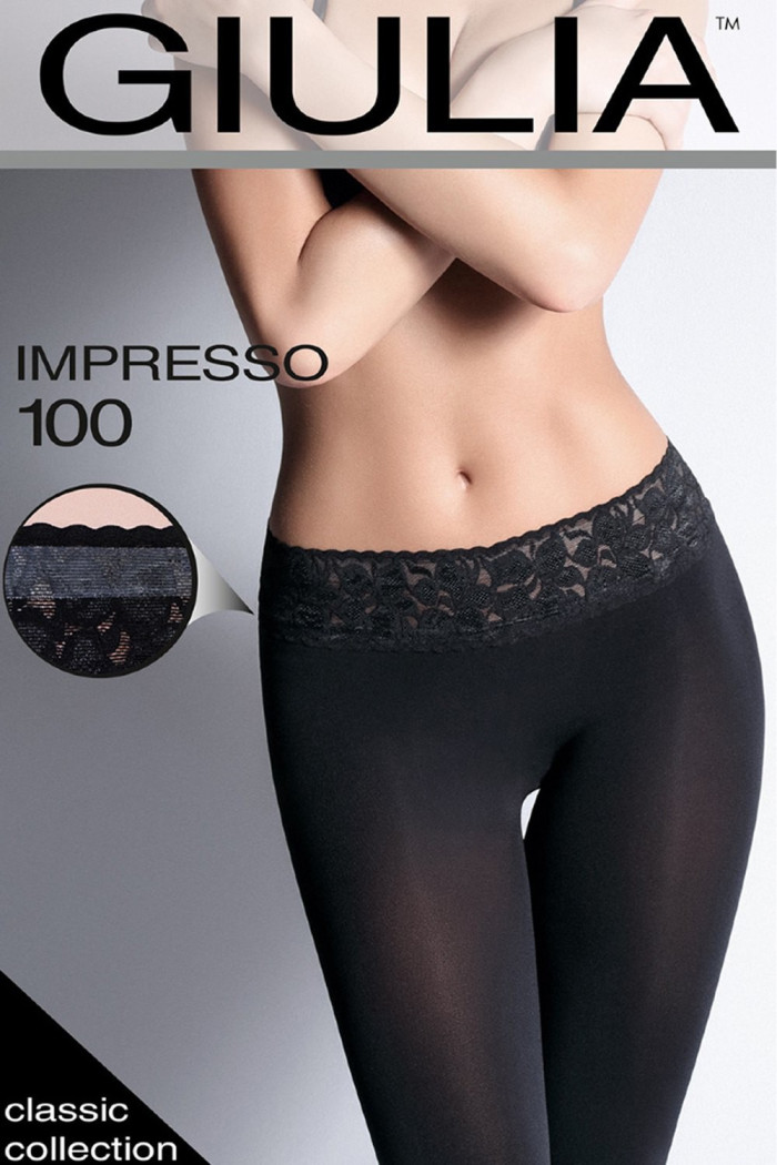Колготки с кружевным поясом GIULIA Impresso 100d