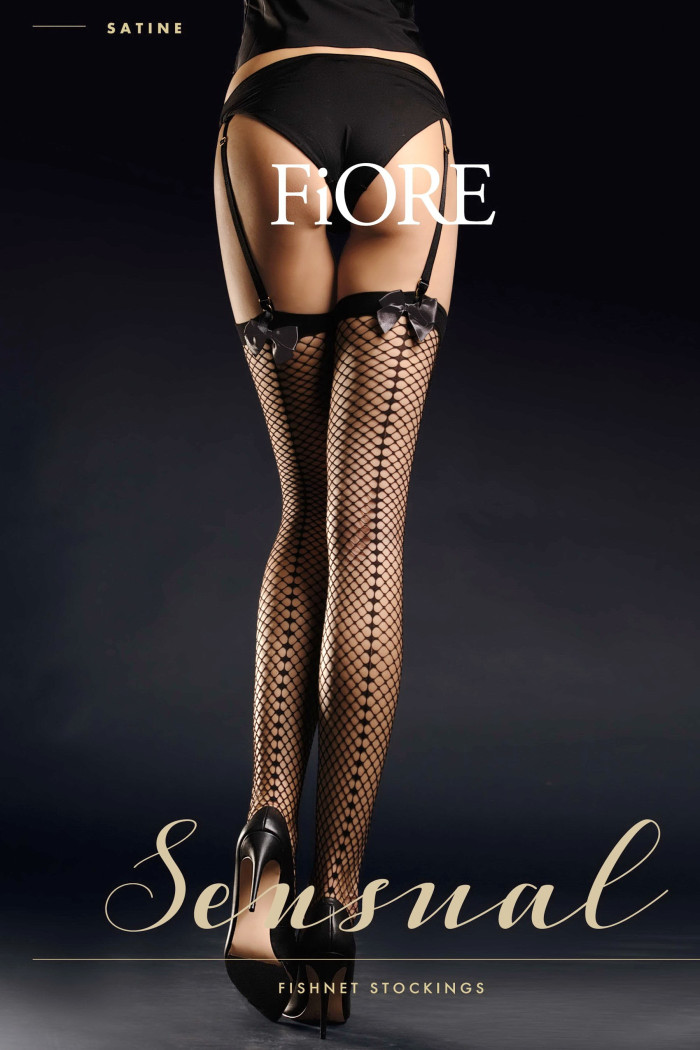 Чулки в сетку с бантиком Fiore SATINE 30 den