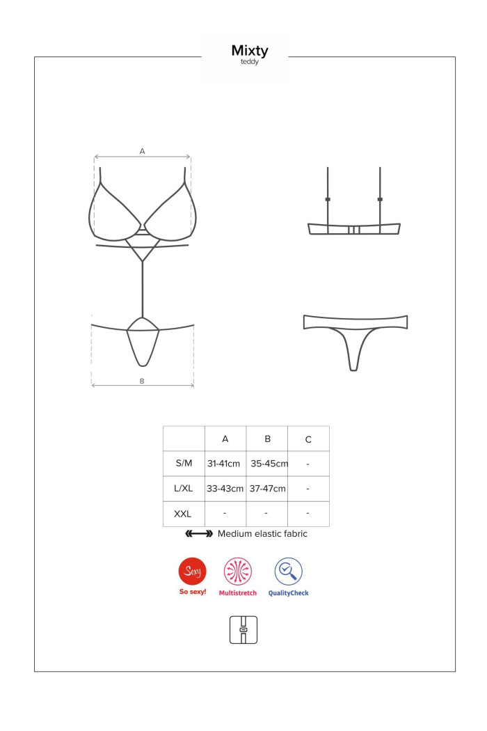 Боді з ремінцями Obsessive Mixty