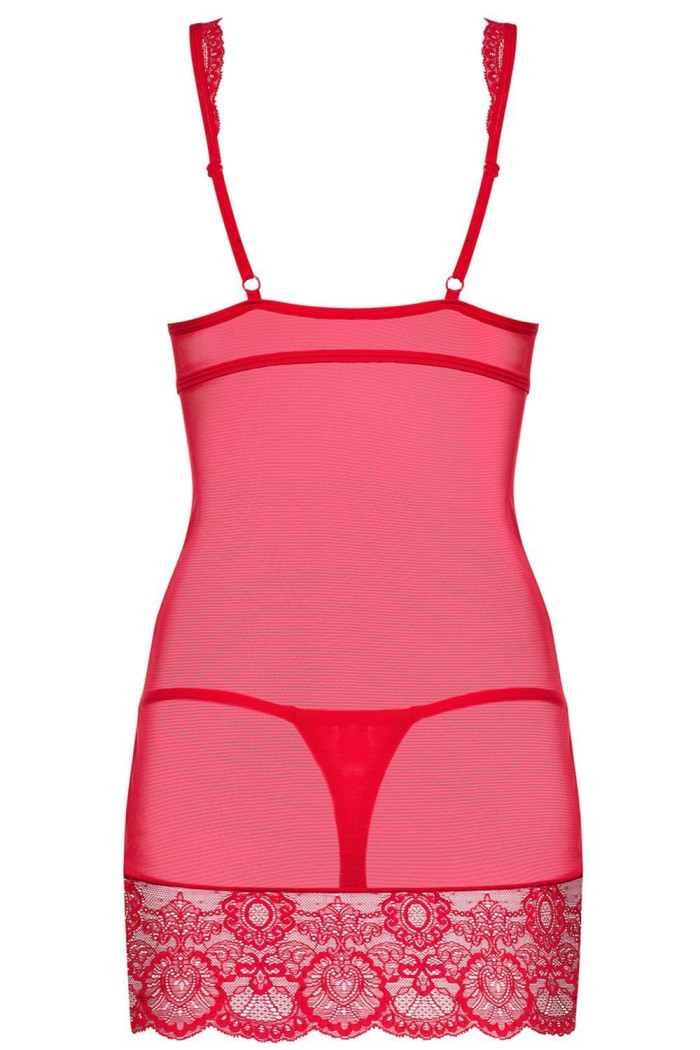 Сорочка со стрингами Obsessive 853-CHE-3