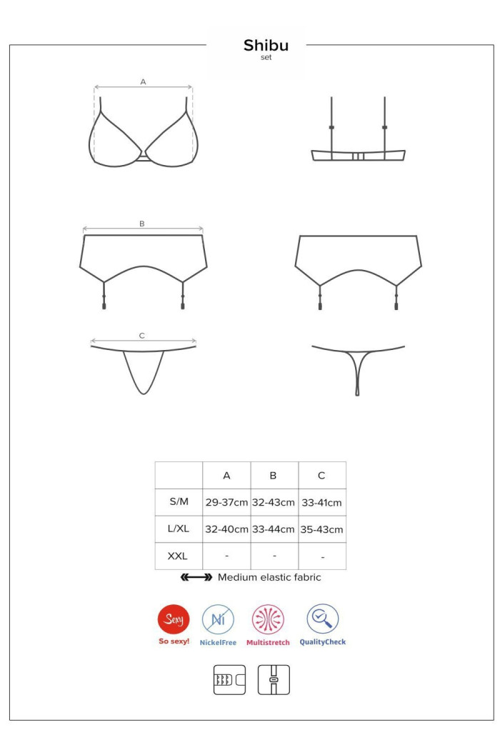 Комплект с поясом для чулок Obsessive Shibu set