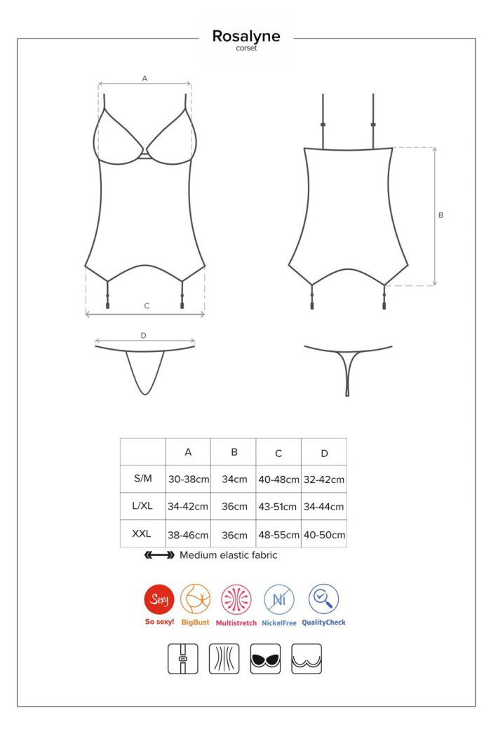 Корсет з трусиками Obsessive Rosalyne corset