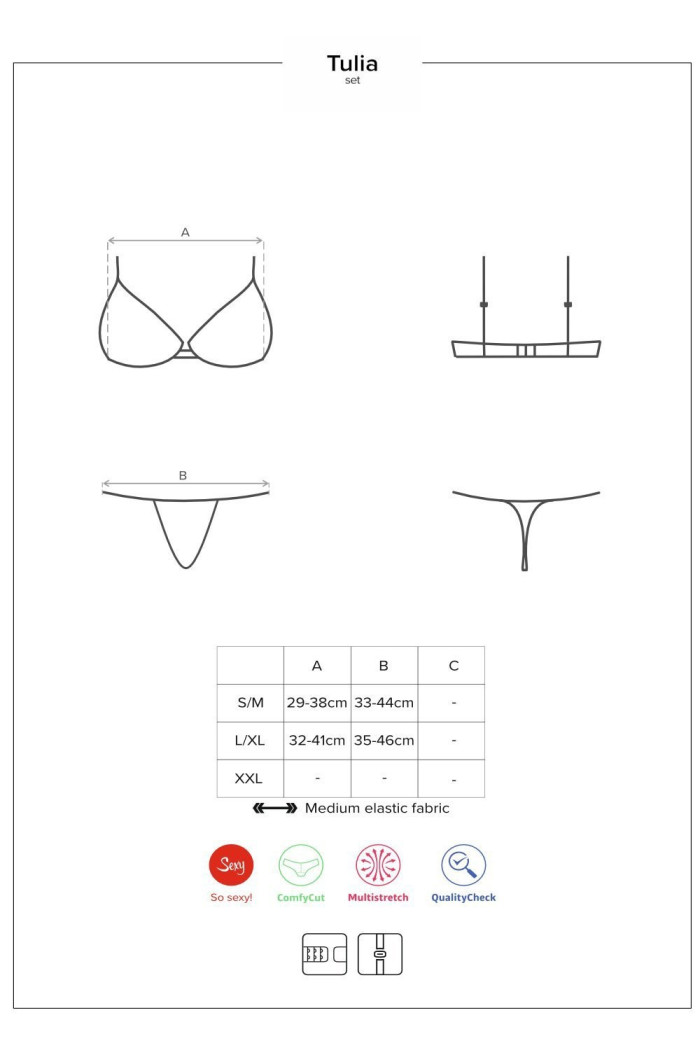 Комплект (бюст+трусики) Obsessive Tulia set
