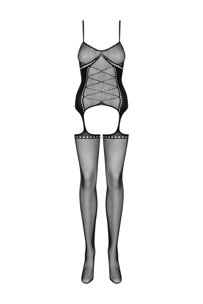 Комбінезон-сітка з вирізом Obsessive G314