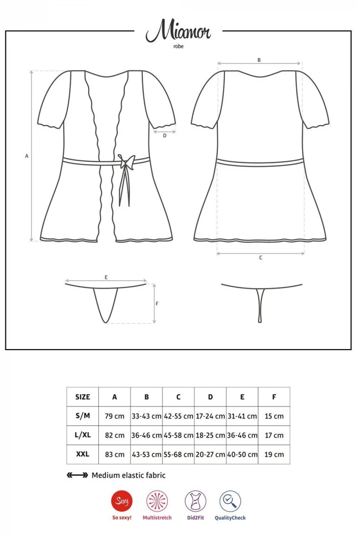 Халатик з мереживними трусиками Obsessive Miamor robe