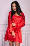 Комплект атласный (халат, сорочка и стринги) Livia Corsetti Jacqueline Red